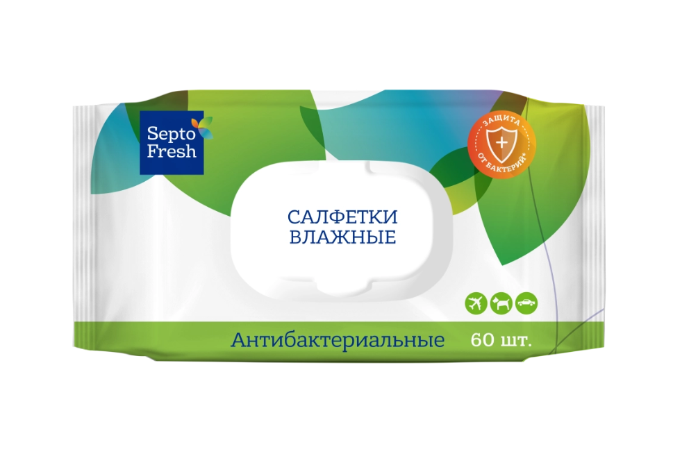 фото упаковки SeptoFresh салфетки влажные антибактериальные