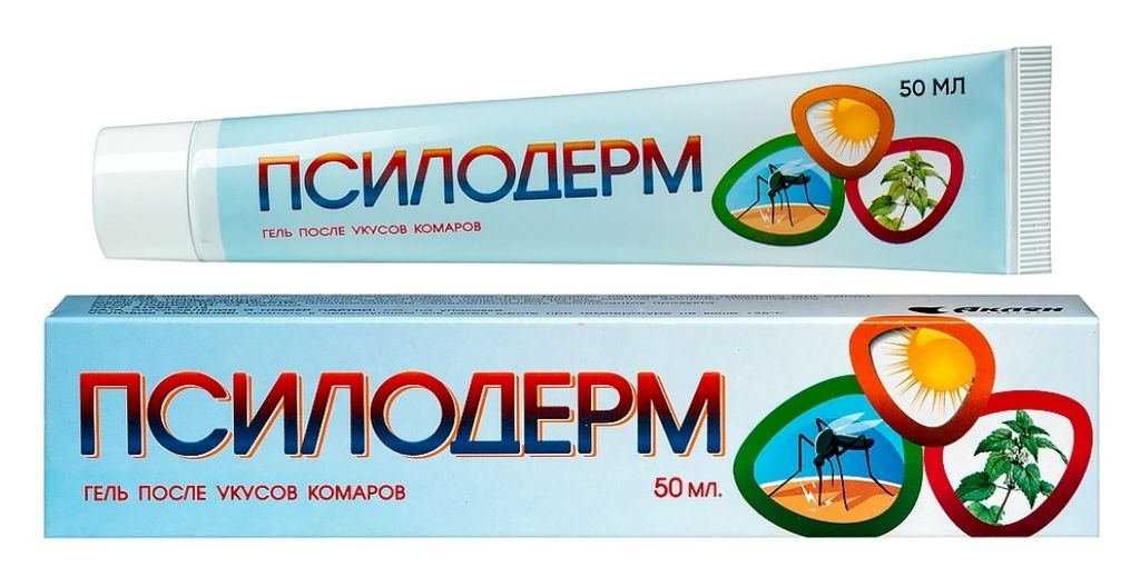фото упаковки Псилодерм Гель после укусов комаров