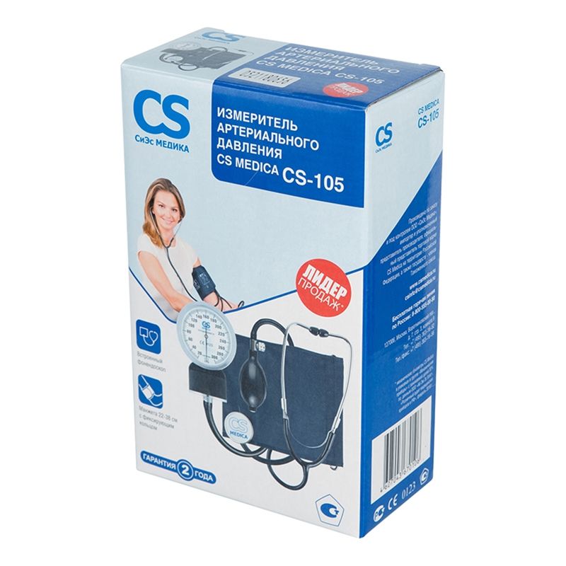 Тонометр механический CS Medica CS-106, тонометр, с фонендоскопом, 1 шт.