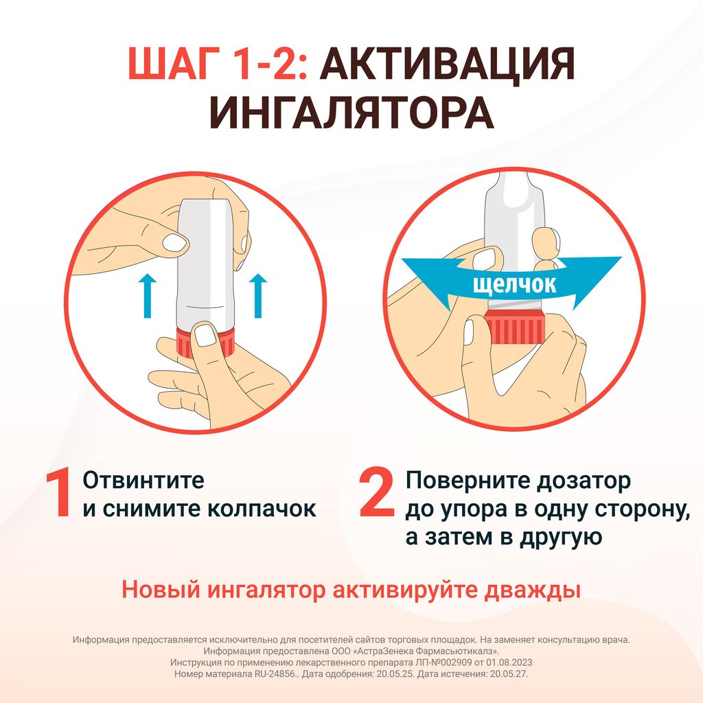 Симбикорт Турбухалер, 160+4.5 мкг/доза, 120 доз, порошок для ингаляций дозированный, 1 шт.