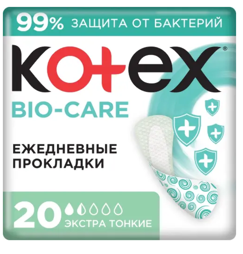 фото упаковки Kotex Bio Care Прокладки гигиенические экстра тонкие