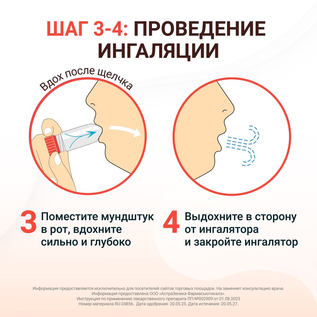 Симбикорт Турбухалер, 160+4.5 мкг/доза, 120 доз, порошок для ингаляций дозированный, 1 шт.