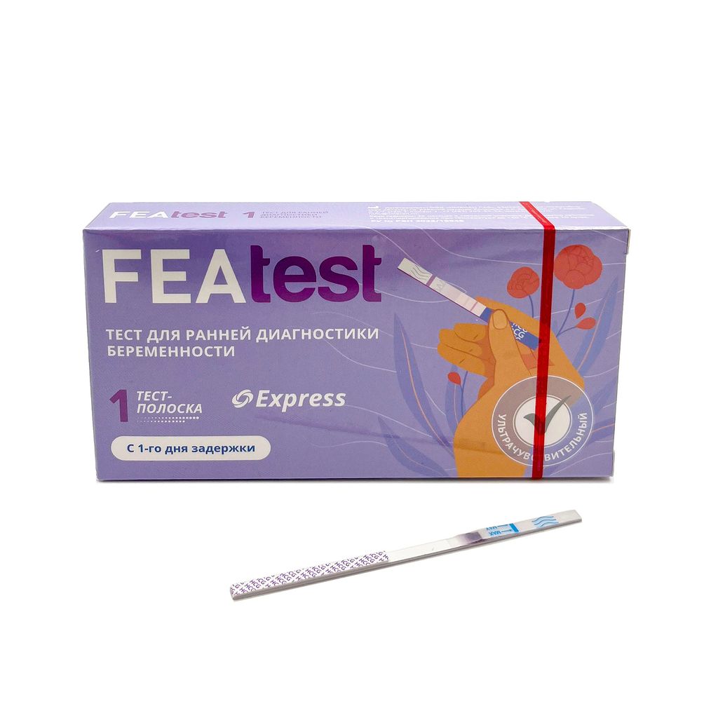 фото упаковки FEAtest Тест для ранней диагностики беременности, тест-полоска, 1 шт. фото упаковки FEAtest Тест для ранней диагностики беременности