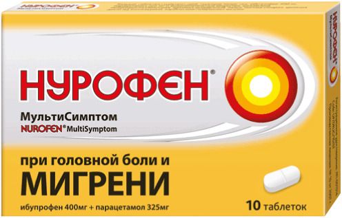 Нурофен МультиСимптом, 400 мг+325 мг, таблетки, 10 шт.