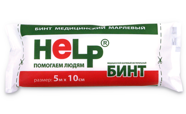 фото упаковки Бинт марлевый медицинский Help