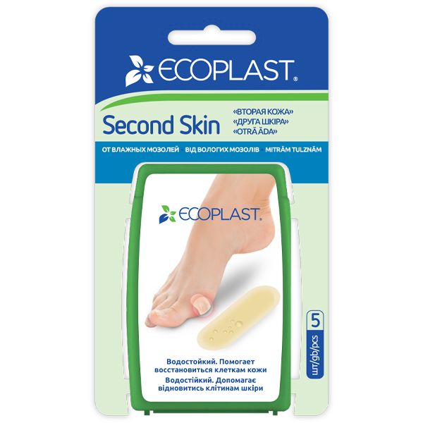 фото упаковки Ecoplast Second Skin Пластырь противомозольный гидроколлоидный