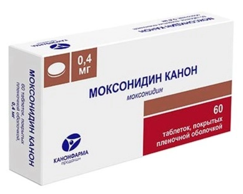 Моксонидин Канон, 0,4 мг, таблетки, покрытые пленочной оболочкой, 60 шт.