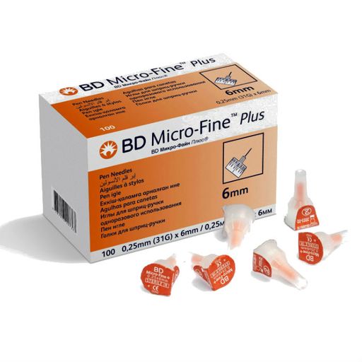 Игла одноразовая к шприц-ручке BD Micro-Fine Plus, 31G(0.25x6)мм, 100 шт.