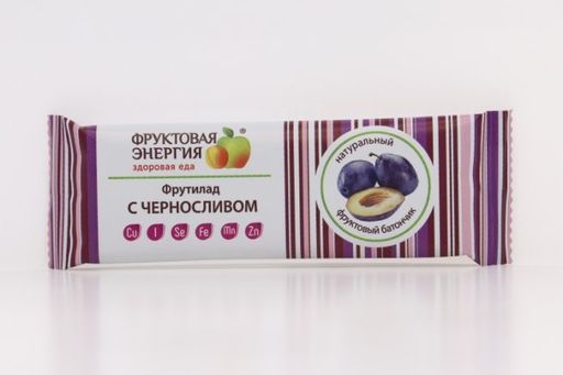 Фрутилад батончик Фруктовая энергия, чернослив, 30 г, 1 шт.