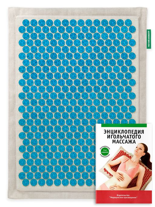 Массажер медицинский Тибетский аппликатор на мягкой подложке, 41x60 см, синий, 1 шт.