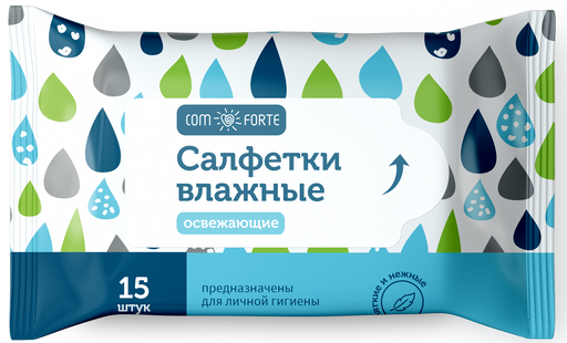 ComForte Салфетки влажные освежающие, 15 шт.