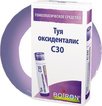 Туя оксиденталис C30, гранулы гомеопатические, 4 г, 1 шт.