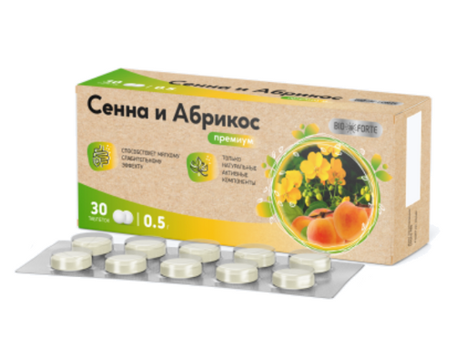 BioForte Сенна и Абрикос, таблетки, 30 шт.