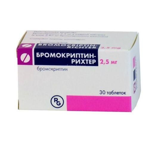 Бромокриптин-Рихтер, 2.5 мг, таблетки, 30 шт.