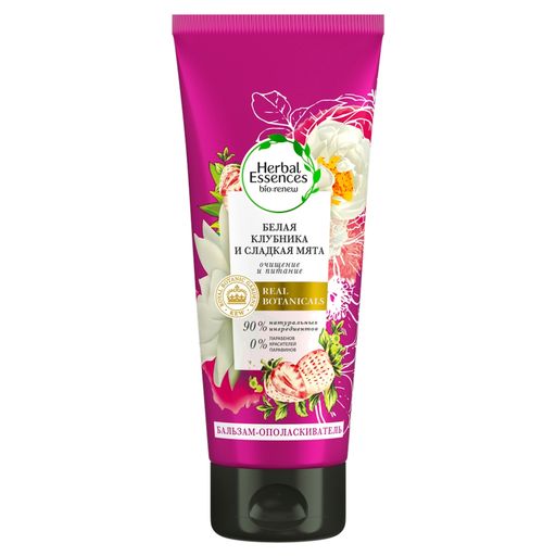 Herbal Essences Бальзам-ополаскиватель для волос, бальзам-ополаскиватель, Белая клубника и сладкая мята, 180 мл, 1 шт.